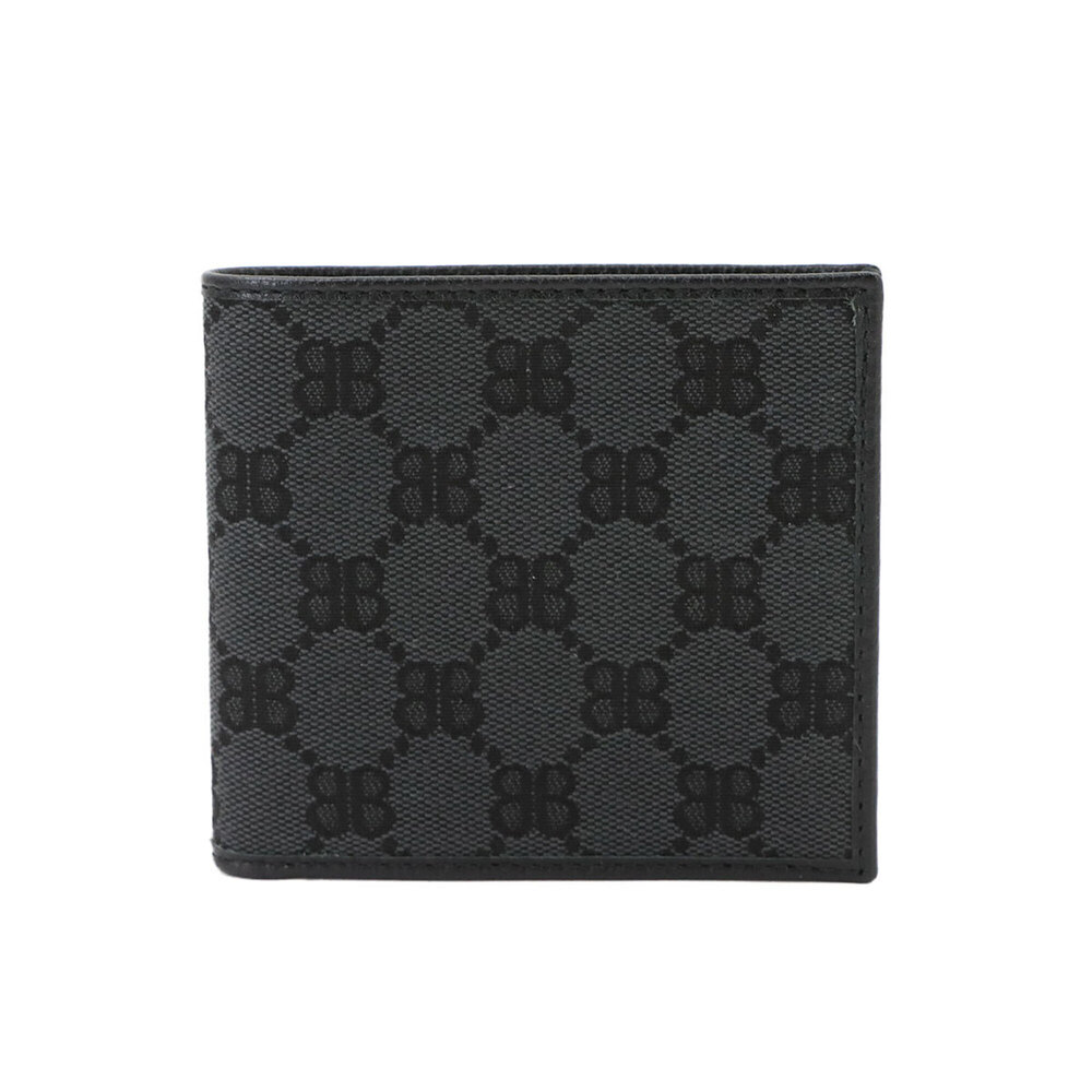 Balenciaga x Gucci Hacker Project Bi-fold Wallet, Canvas & Leather, Black, 68...